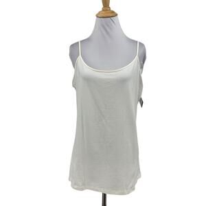 Halogen Tank Top Womens XL Extra Large Ivory Egret Spaghetti Strap Cami Comfort